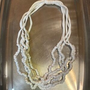 White Multi-Strand Layered Necklace